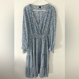 SHEIN Curve Long Sleeve Floral Dress, Size: XXL